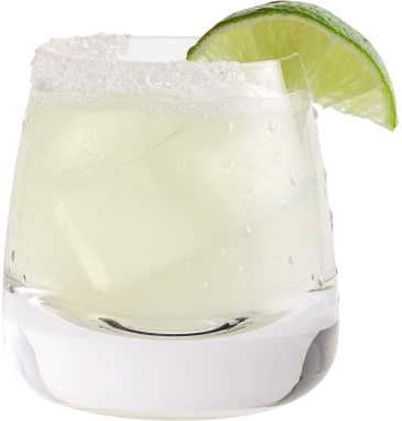 A Horseshoe Margarita with lime and salt on the rim